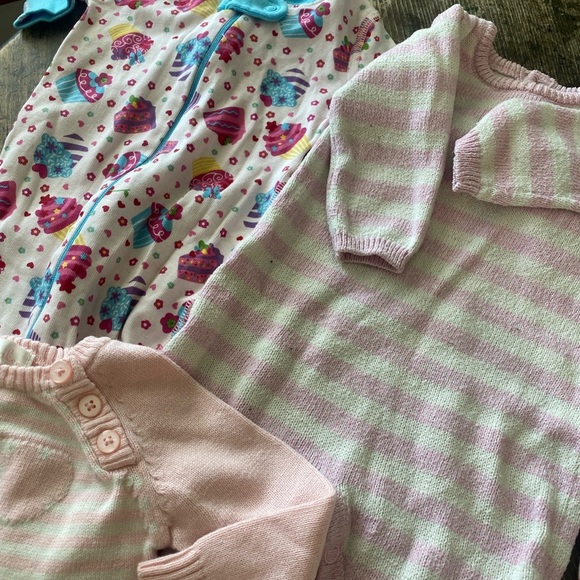 17 long sleeve/long pants ( some footed) baby GIRL one pieces💗👶🏻💗3 NWT - Picture 9 of 12